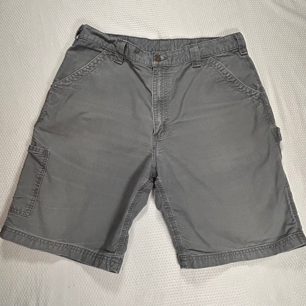 Carhartt‎ Canvas Carpenter Shorts Relaxed Fit Utility Mens 38 Gray B147FAT